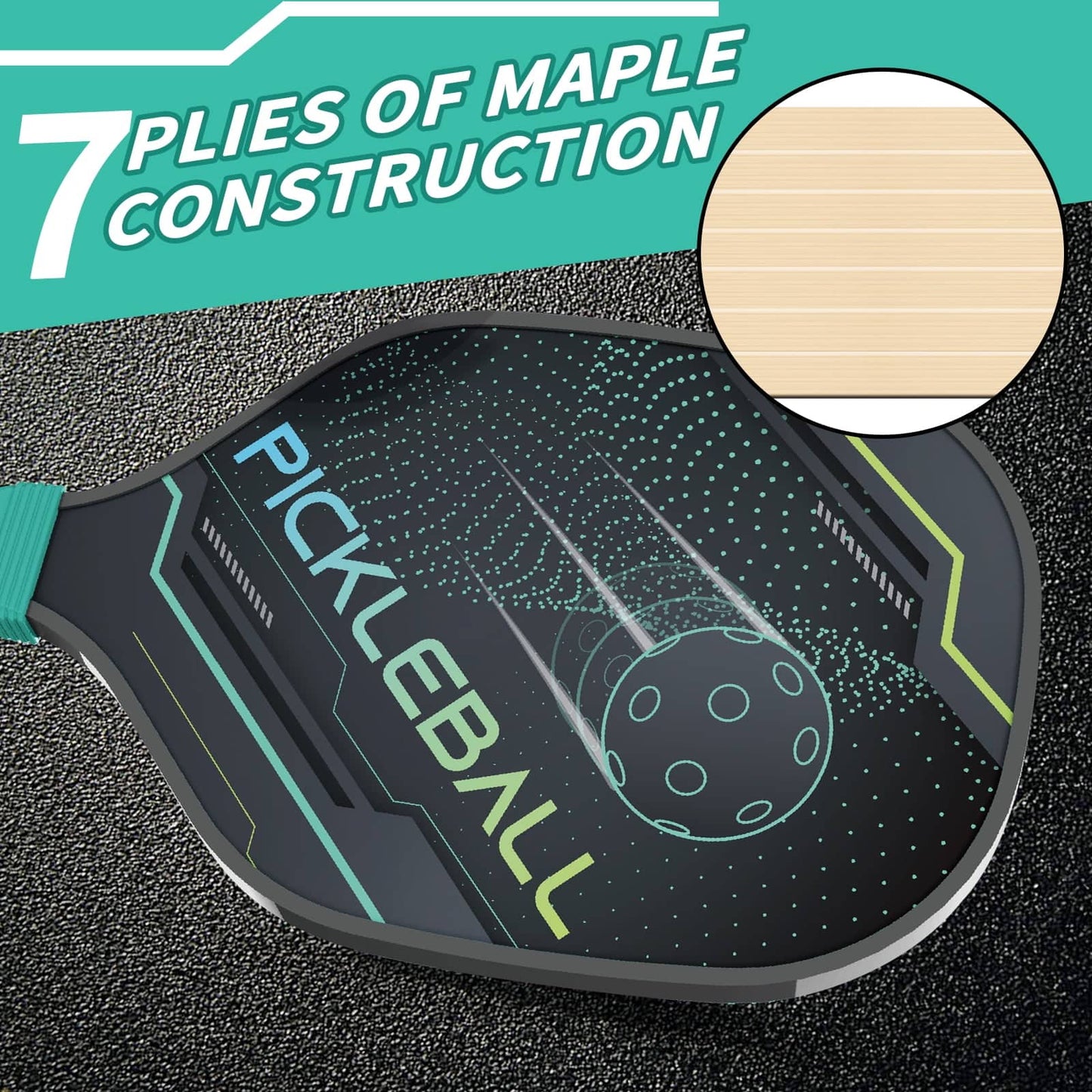 Pickleball Paddles Pickleball Set of 2 Paddles, 4 Indoor Outdoor Pickleball Ball