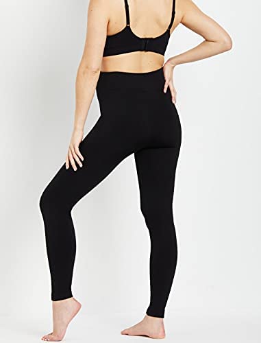 Motherhood Maternity Women's Pull On Fleece Legging, Black, Large/Extra Large