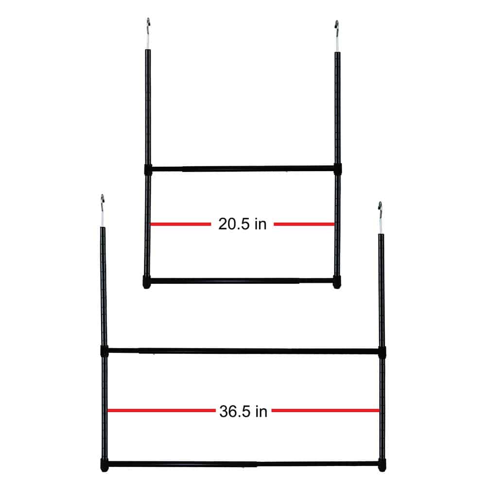 Oceanstar 2-Tier Portable Adjustable Closet Hanger Rod Black