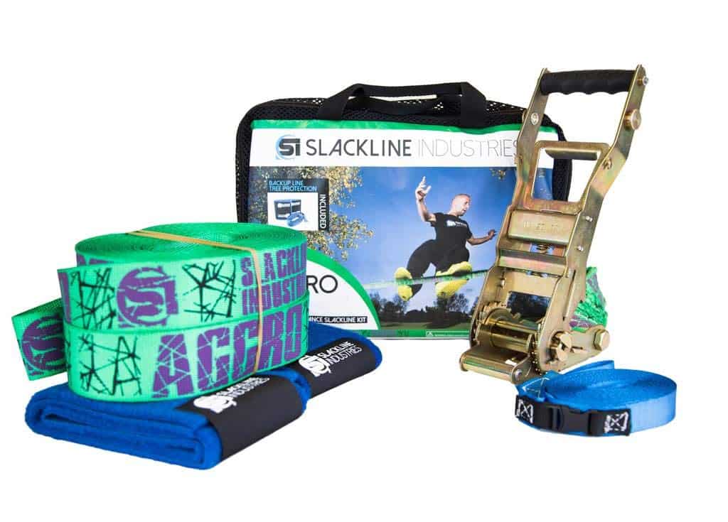 Slackline Industries 100 Foot Aggro Line Pro High Performance Trickline Kit for Tricks and Dynamic Movement
