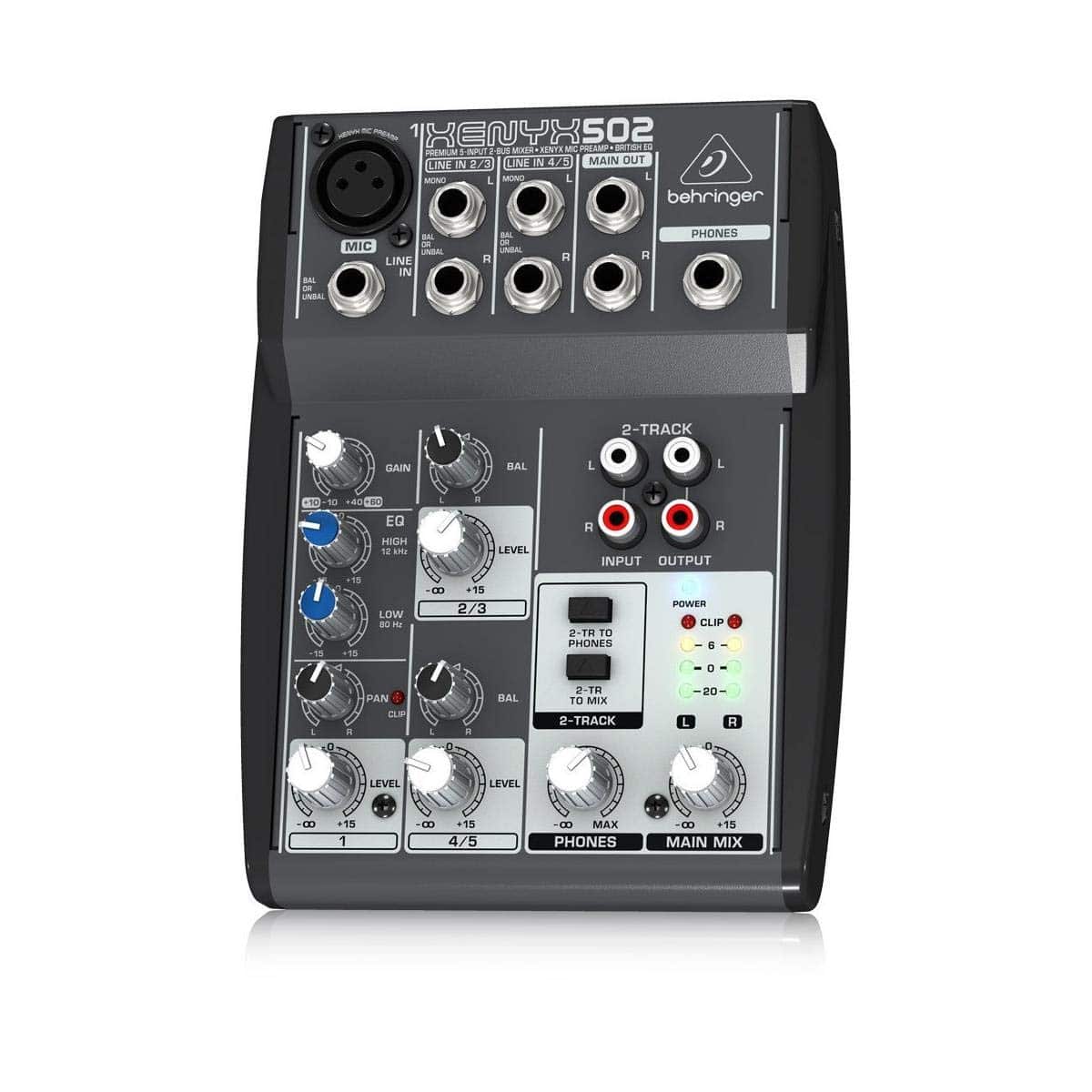 Behringer XENYX 502 Premium 5-Input 2-Bus Mixer with XENYX Mic Preamp and British EQ