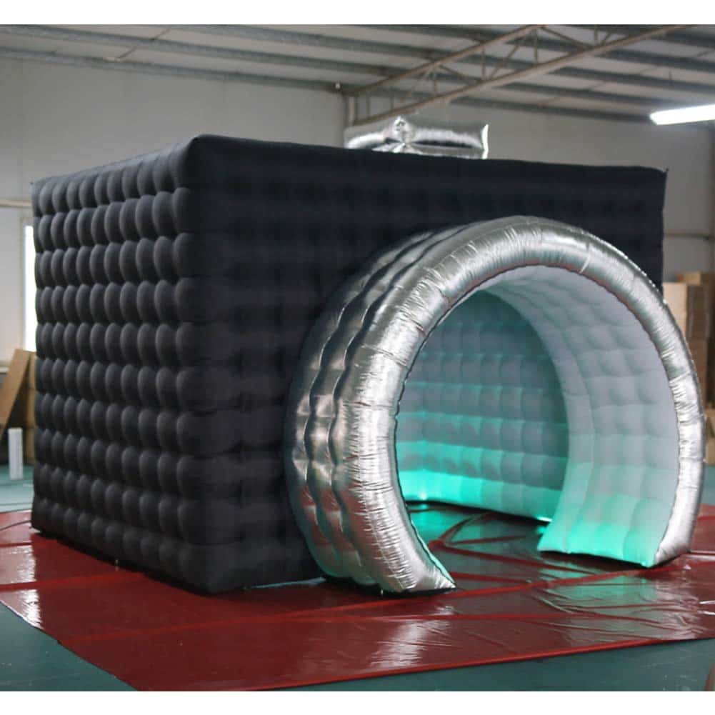 Inflatable Photo Booth Enclosure(External Black & Internal White, 11.5x9.2x8.2ft) Camera Shaped Inflatable Cube Tent with Blower, Photo Booth Backdrop for Wedding, Event, Show, Exhibition