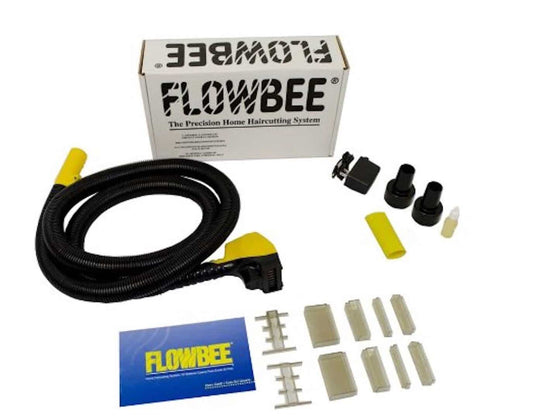 FLOWBEE Home Haircutting System with Plastic Vacuum Adapter, White and Yellow, Trimming, Professional