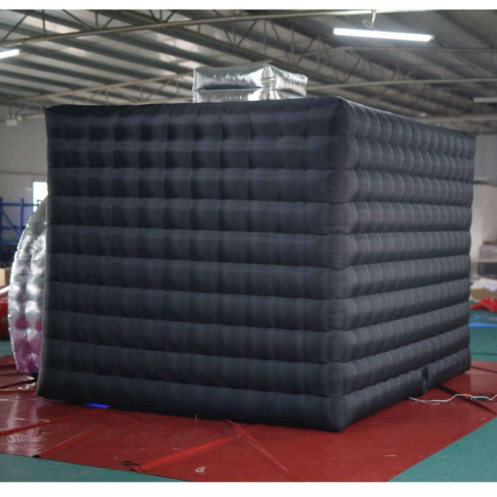 Inflatable Photo Booth Enclosure(External Black & Internal White, 11.5x9.2x8.2ft) Camera Shaped Inflatable Cube Tent with Blower, Photo Booth Backdrop for Wedding, Event, Show, Exhibition