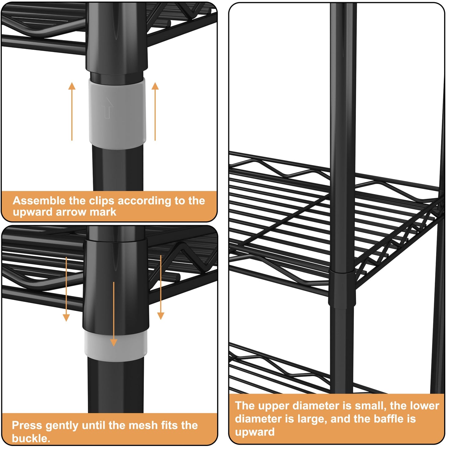 5-Tier Wire Shelving 5 Shelves Unit Metal Storage Rack Durable Organizer Perfect for Pantry Closet Kitchen Laundry Organization in Black,21”Wx14”Dx61”H