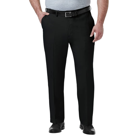 Haggar Men's Premium Comfort Dress Pant Classic Fit Reg. and Big & Tall Sizes, Black BT, 48W x 29L