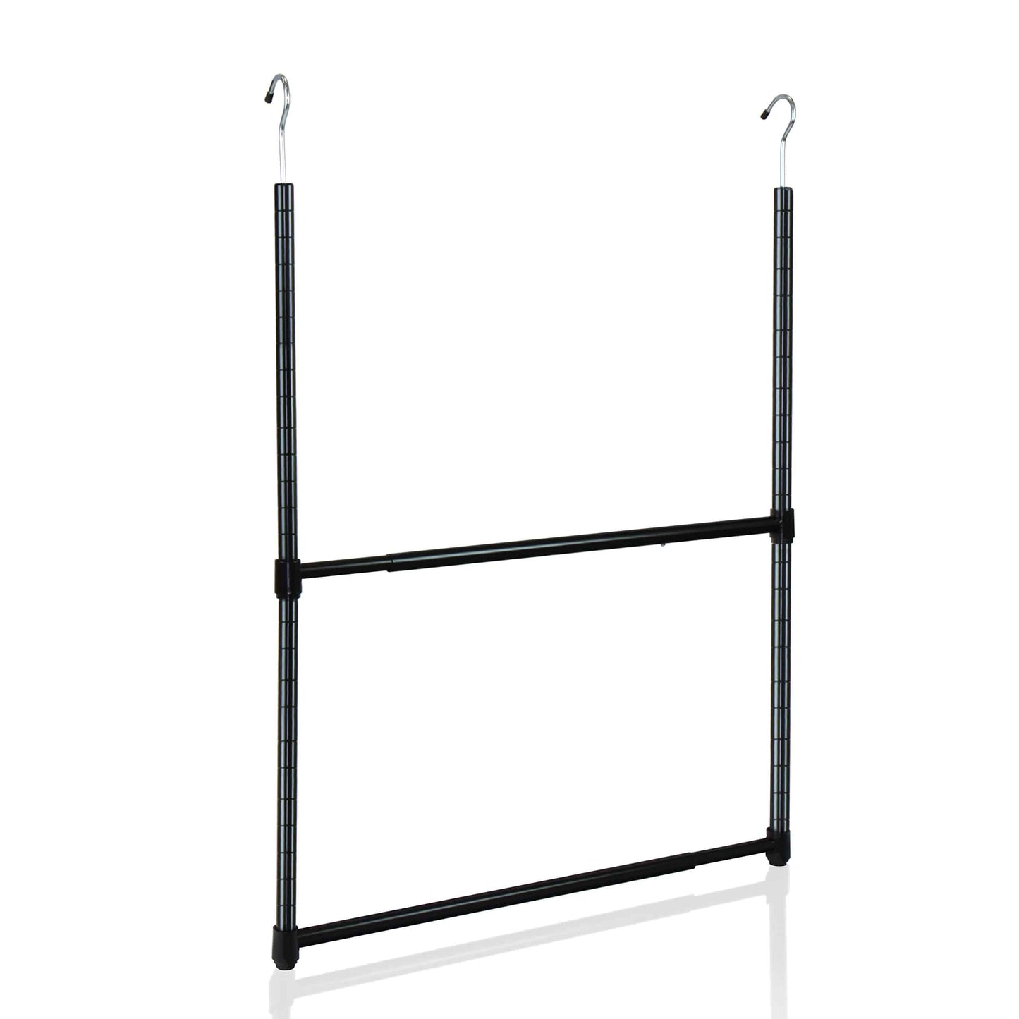Oceanstar 2-Tier Portable Adjustable Closet Hanger Rod Black