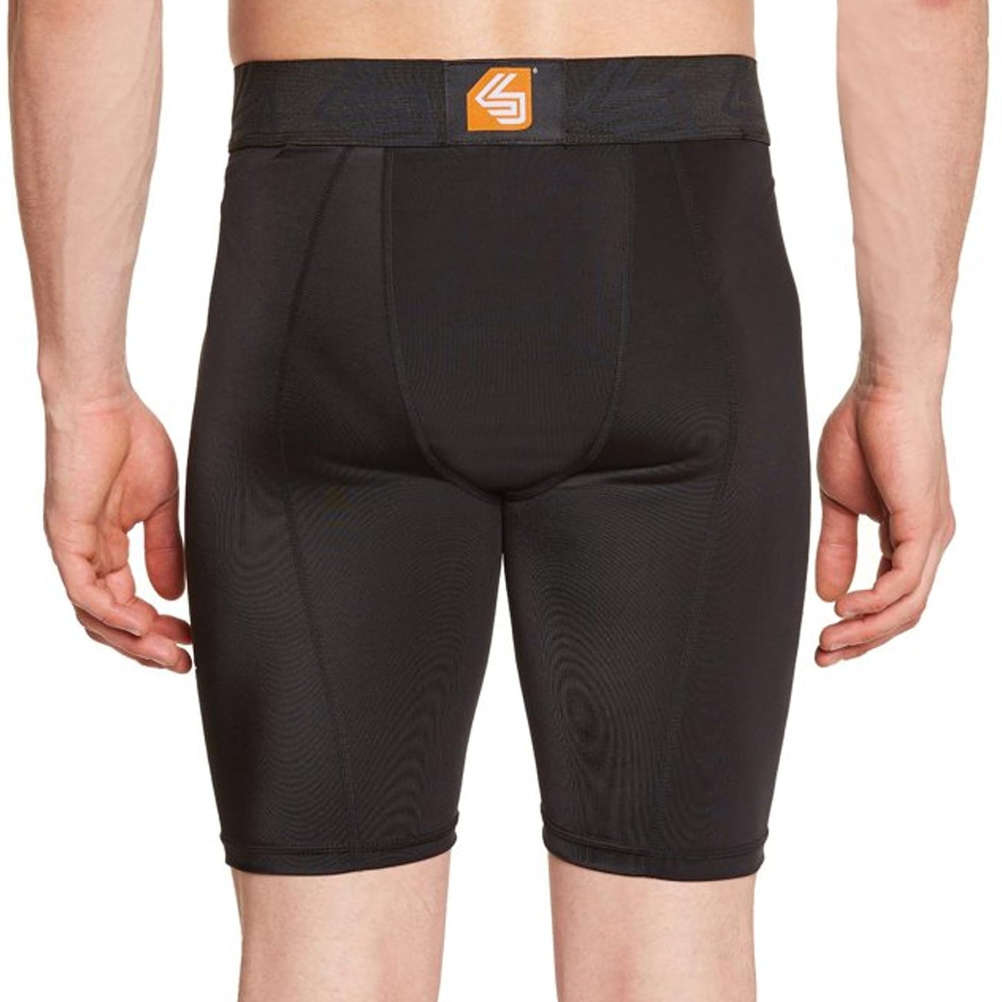 Shock Doctor Compression Shorts with Protective Bio-Flex Cup, Moisture Wicking Vented Protection, Adult Size White