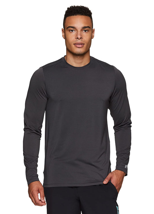 Avalanche Men's Long Sleeve Sun Shirt Fitted Crewneck UPF Protection T-Shirt Charcoal M