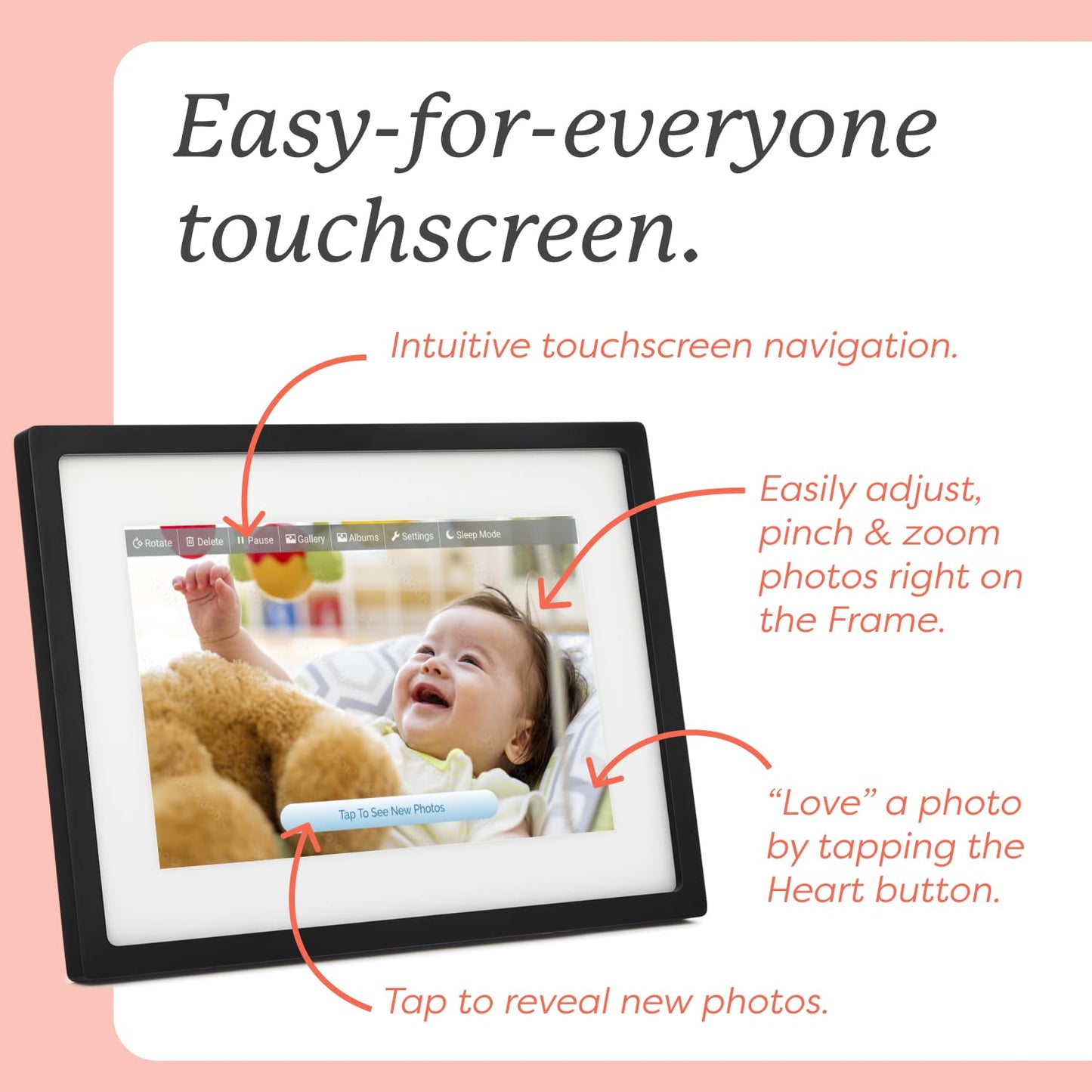 Skylight Digital Picture Frame WiFi Enabled with Load from Phone Capability Touch Screen Digital Photo Frame Display 10 Inch Black