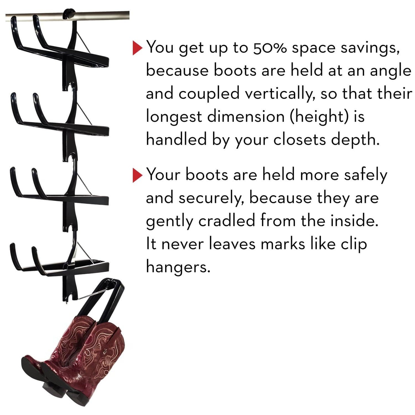 Boot Butler Boot Rack 5-Pair Boot Hanger Boot Organizer & Boot Shaper/Tree