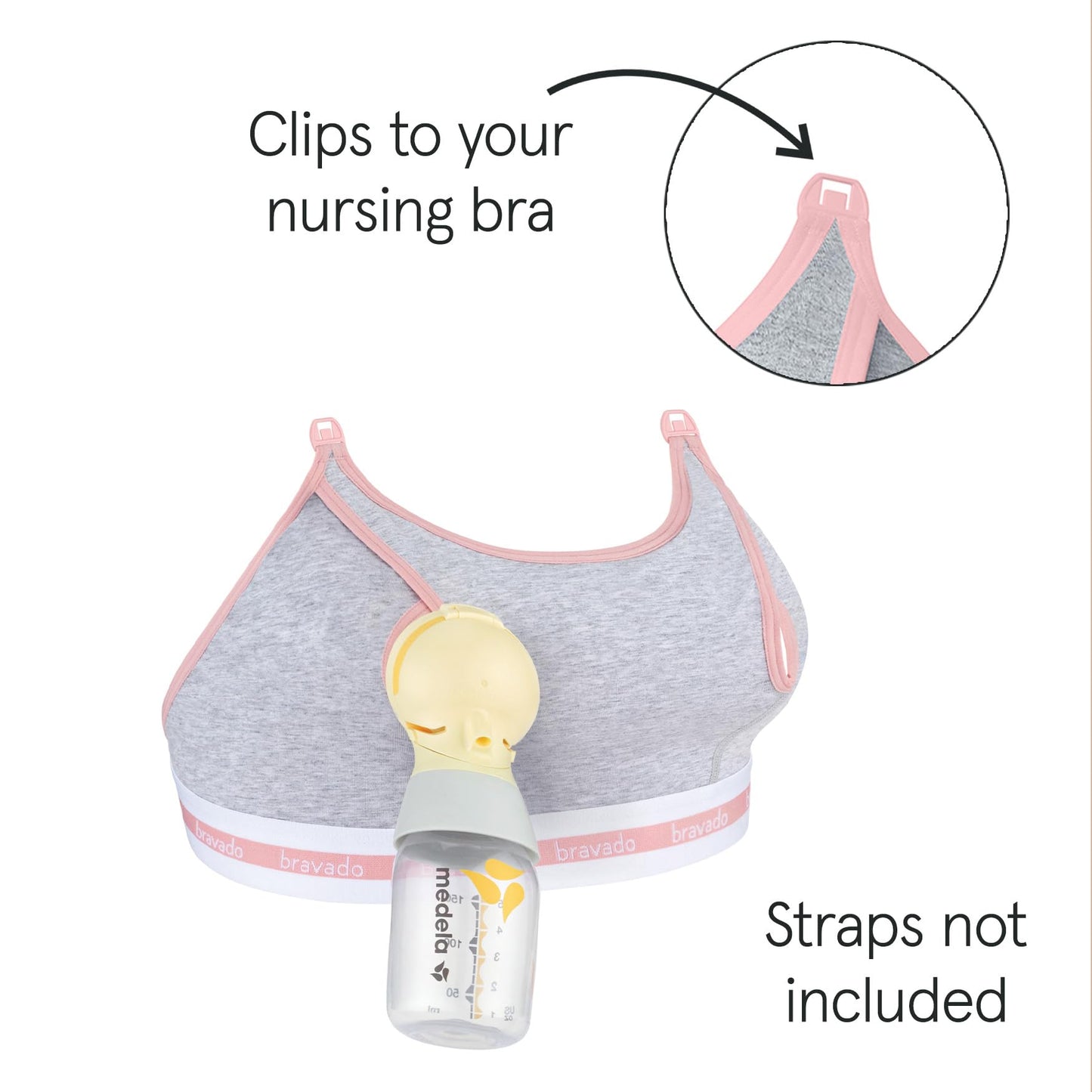 Bravado Designs Sustainable Clip and Pump Hands-Free Pumping Accessory | Dove Heather | M