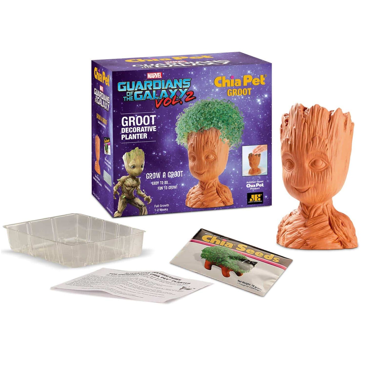 Chia Pet Groot with Seed Pack, Decorative Pottery Planter, Easy to Do and Fun to Grow, Novelty Gift, Perfect for Any Occasion