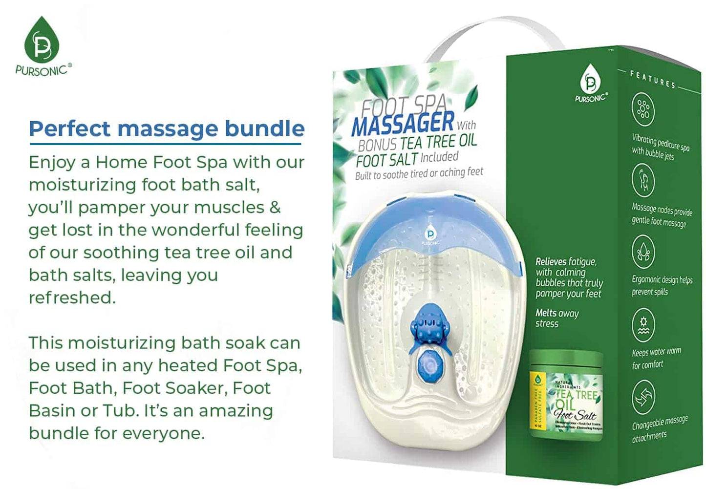 PURSONIC's Ultimate Foot Care Kit Foot Spa, Pedicure Tools, Massager