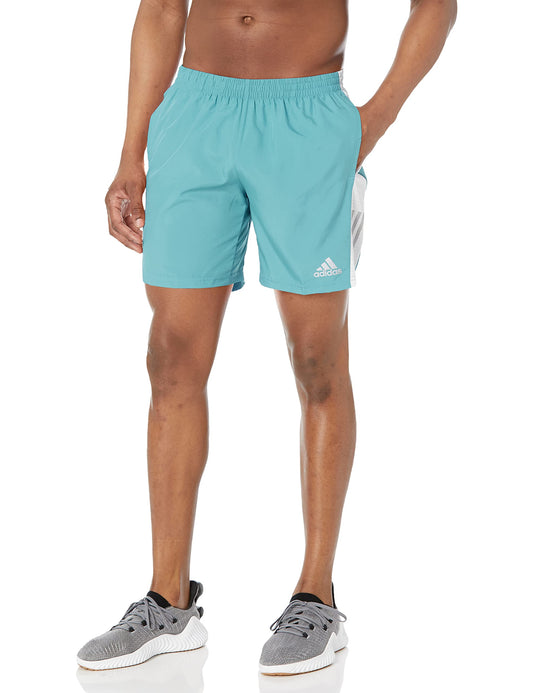 adidas Men's Own The Run Shorts, Preloved Blue/Reflective Silver, X-Large 5"