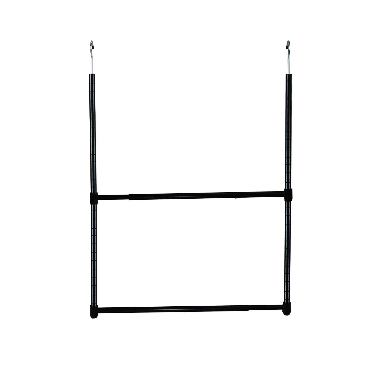Oceanstar 2-Tier Portable Adjustable Closet Hanger Rod Black