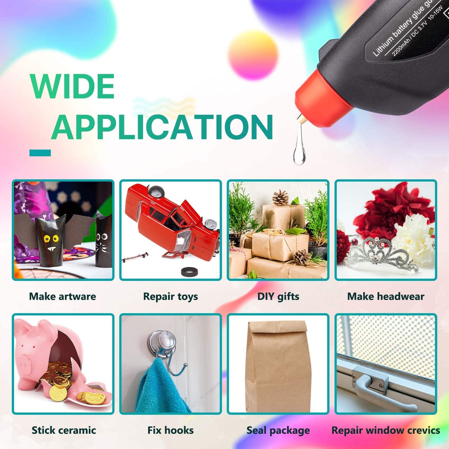 Cordless Hot Glue Gun,Fast Preheating Gun Kit with 30 Pcs Sticks,USB Rechargeable Melt Tools for Quick Home Repairs, Arts, Crafts, DIY and Festival Decorations