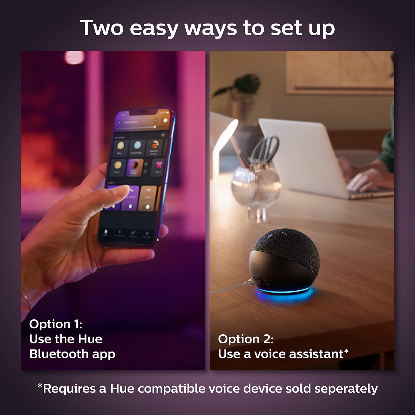 Philips Hue Smart 75W A19 LED Bulb - White and Color Ambiance Color-Changing Light 1 Pack