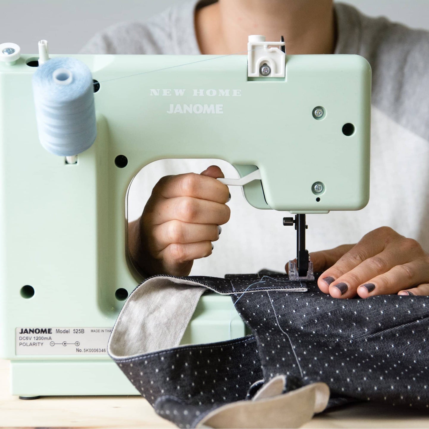Janome Mystical Mint Basic, Easy-to-Use, 10-Stitch Portable, Compact Sewing Machine with Free Arm only 5 pounds