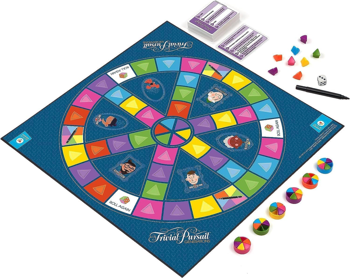 Joy for All Games - Trivial Pursuit Generations - Generational Trivia - Create Personalized Questions - Bigger Easy-to-Read Cards - Fun Multigenerational Trivia Game