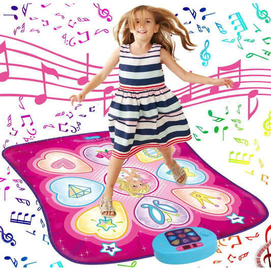 Sunlin Dance Mat - Dance Mixer Rhythm Step Play Mat - Dance Game Toy Gift for Kids Girls Boys - Dance Pad with LED Lights, Adjustable Volume, Built-in Music, 3 Challenge Levels