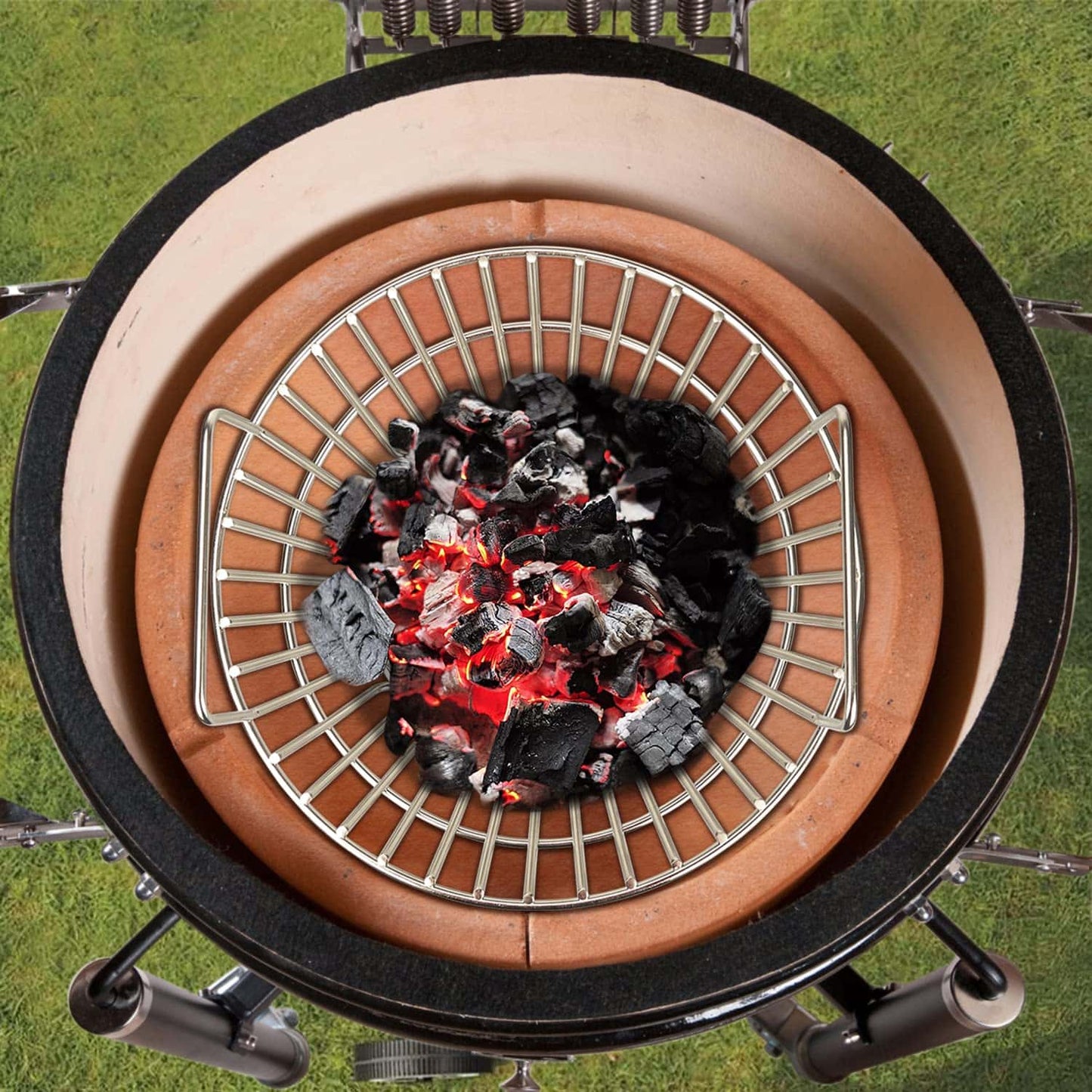 Charcoal Basket, Grill Ash Basket for Big Green Egg Large, 14 Inches Stainless Steel Ash Basket