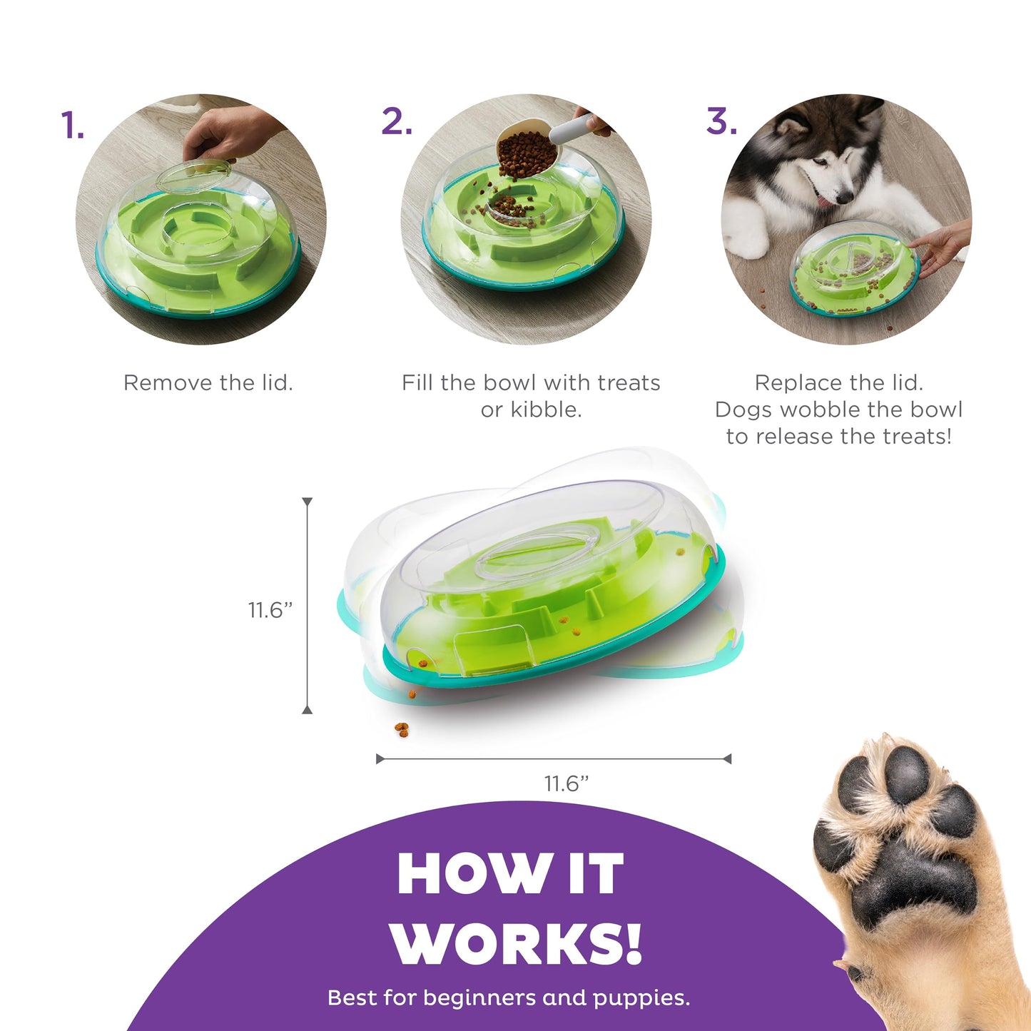 Outward Hound Nina Ottosson Wobble Bowl Dog Game -Interactive Slow Feeder Bowl Dog Game
