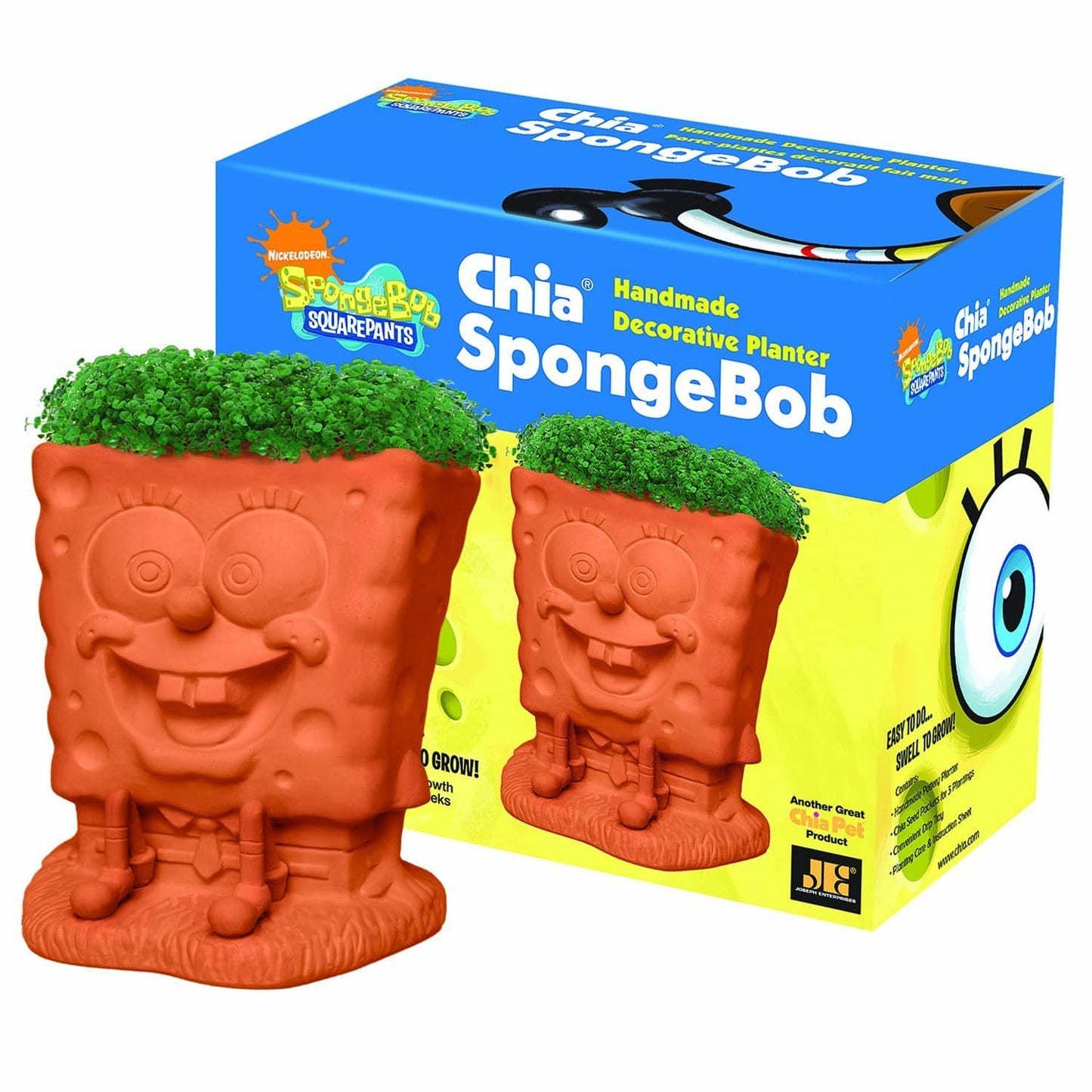 Chia Pet with Seed Pack, Decorative Pottery Planter, Easy to Do and Fun to Grow,