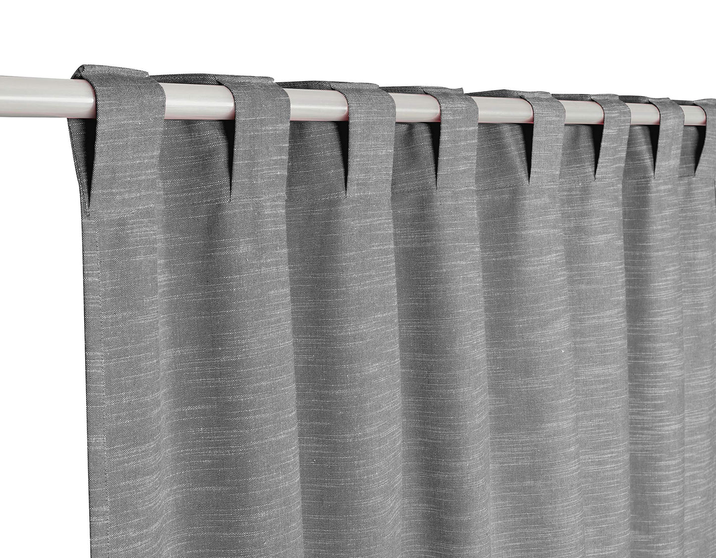 Native Fab Pure Slub Cotton Window Curtains 2 Panels 50x84, Curtains for Bedroom Living Room Kitchen, Farmhouse Curtains 84 Inch Length, Grey