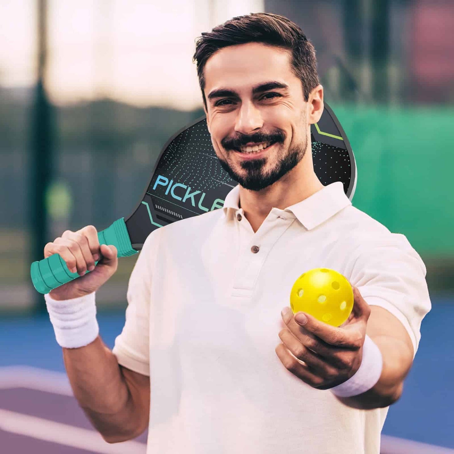 Pickleball Paddles Pickleball Set of 2 Paddles, 4 Indoor Outdoor Pickleball Ball