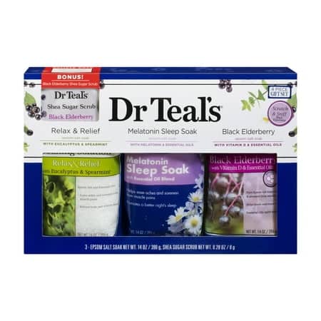Dr Teal’s Pure Epsom Salt Soak Trio Gift Set  4 Piece
