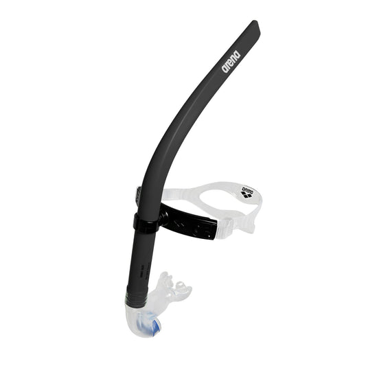 Arena Unisex Swim Snorkel III for Adults, Lap Swimming and Training Snorkel, Black, One Size