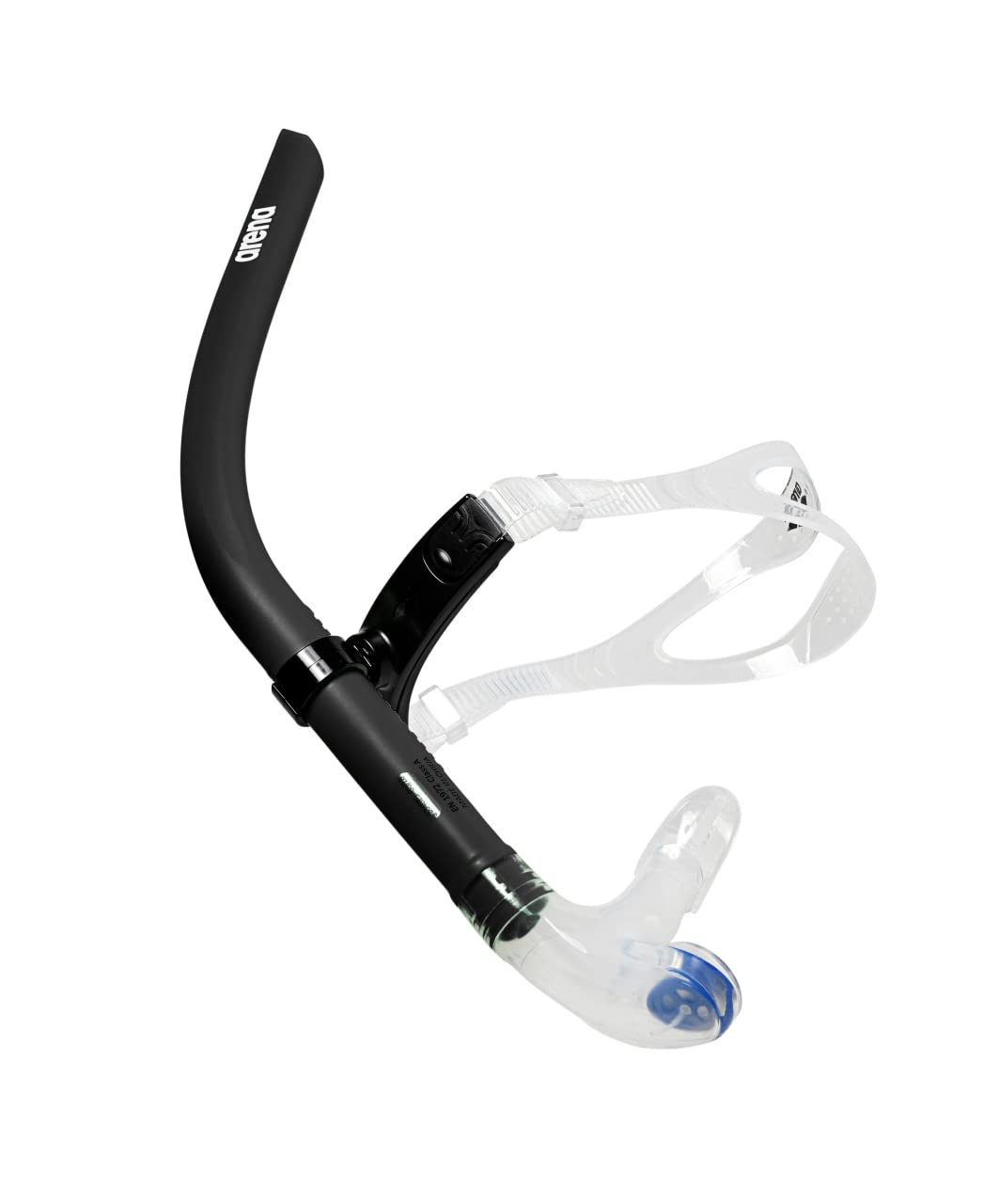 Arena Unisex Swim Snorkel III for Adults, Lap Swimming and Training Snorkel, Black, One Size