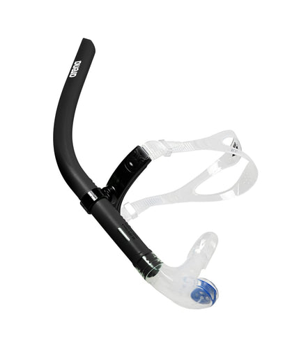 Arena Unisex Swim Snorkel III for Adults, Lap Swimming and Training Snorkel, Black, One Size