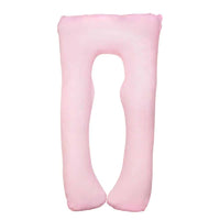 N++A Soft Cotton Pregnancy Pillow for Indoor/Outdoor Leisure Full Body Pillow and Contoured U-Shape Design for Back/Body Support (PP Cotton-Pink)
