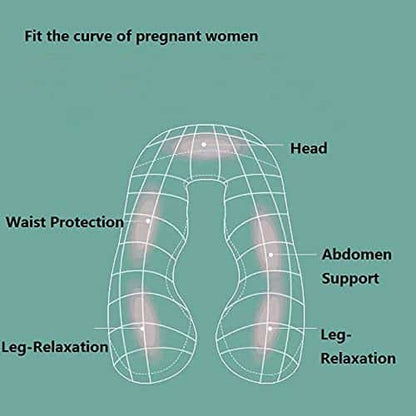 N++A Soft Cotton Pregnancy Pillow for Indoor/Outdoor Leisure Full Body Pillow and Contoured U-Shape Design for Back/Body Support (PP Cotton-Pink)