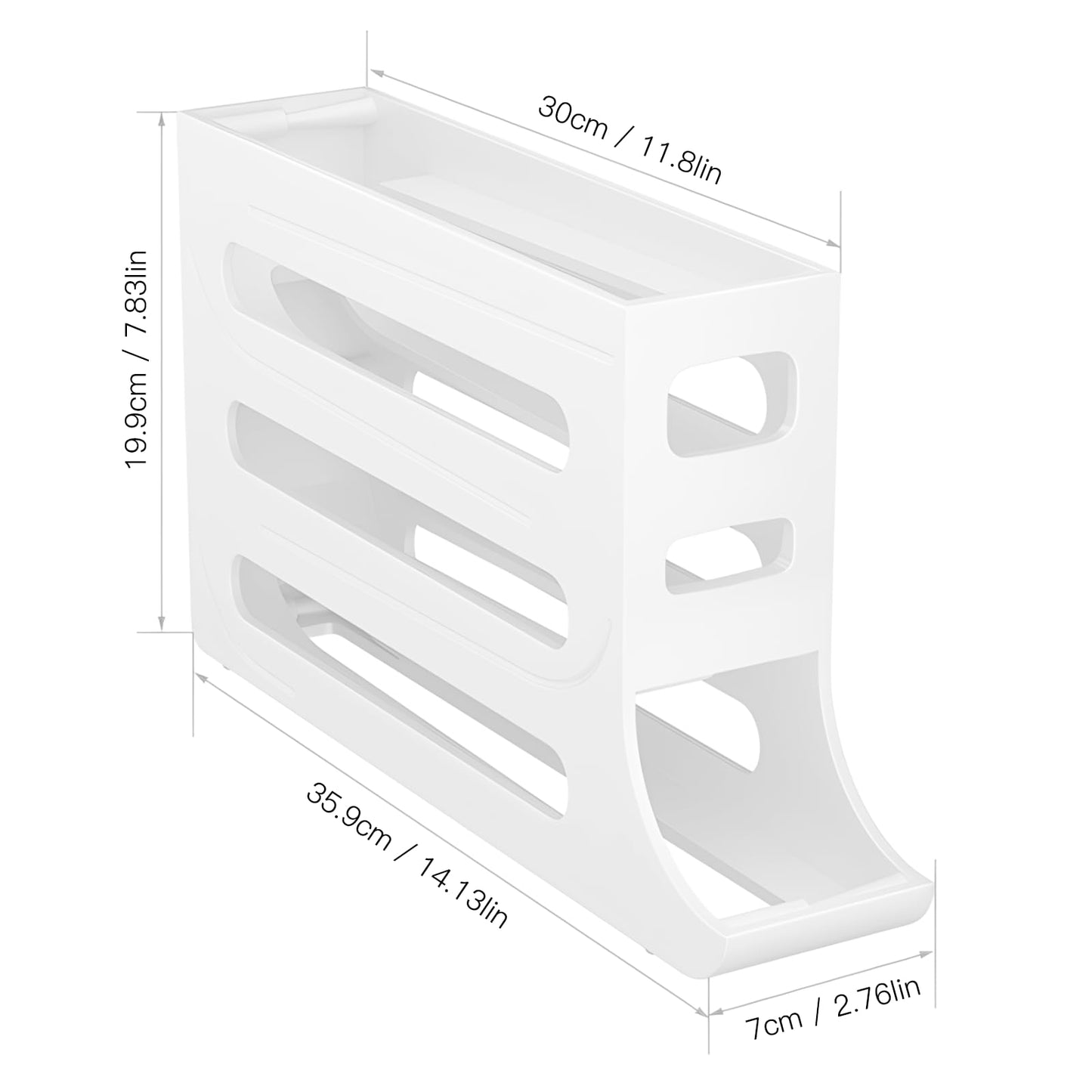 Egg DispenserAutomatic Rolling Egg Tray Organizer, Space Saving Refrigerator Egg Roller, Holds 28 Eggs Simultaneously, Works in The Refrigerator, Kitchen, Cabinets, and Dining Table (White)