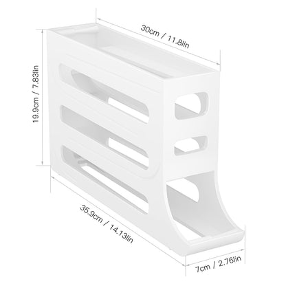 Egg DispenserAutomatic Rolling Egg Tray Organizer, Space Saving Refrigerator Egg Roller, Holds 28 Eggs Simultaneously, Works in The Refrigerator, Kitchen, Cabinets, and Dining Table (White)