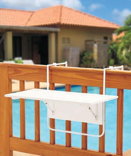 The Lakeside Collection Folding Deck Table - White