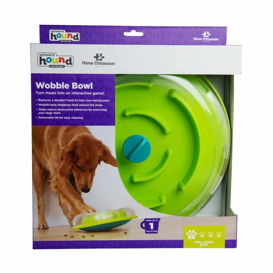 Outward Hound Nina Ottosson Wobble Bowl Dog Game -Interactive Slow Feeder Bowl Dog Game