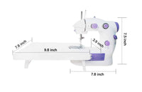 Mini Portable Sewing Machine with Kit, Extension Table, Foot Pedal, 2-Speed & Dual Switches – Perfect for Beginners & Kids
