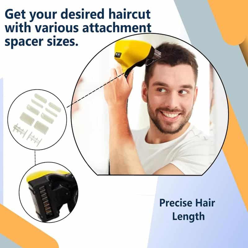 FLOWBEE Home Haircutting System with Plastic Vacuum Adapter, White and Yellow, Trimming, Professional