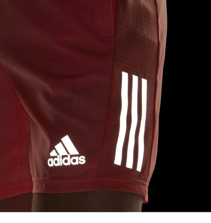 adidas Men's Own The Run Shorts, Coral Fusion/Reflective Silver, Large 5 inches