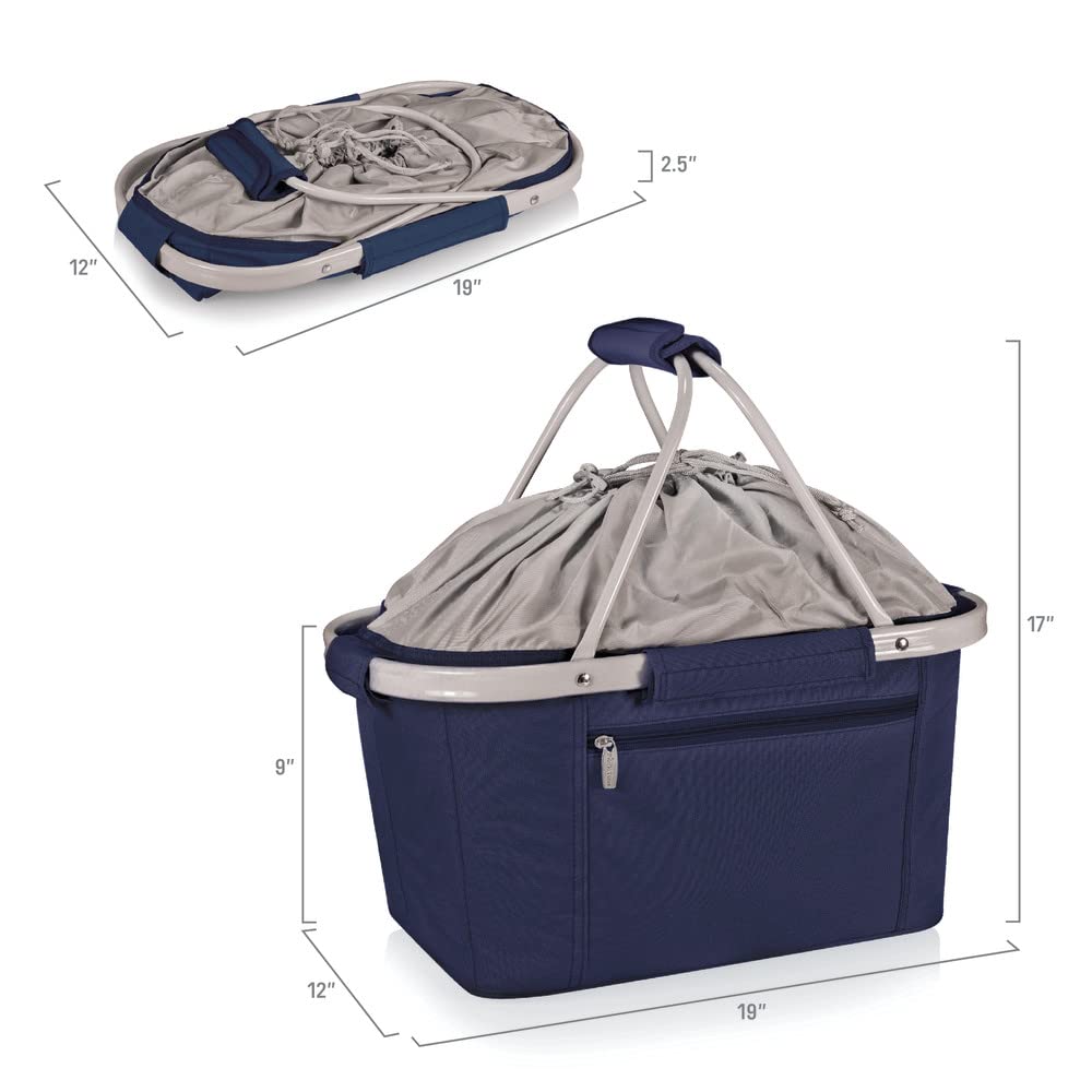 PICNIC TIME Navy New England Patriots Metro Basket Collapsible Tote
