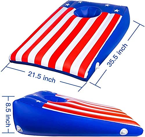 Floating Cornhole Bean Bag Toss and Cornhole with with 8 Beanbags Outdoor Game Pool Accessories for Summer (2 Pack)