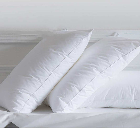 XCW Goose Down and Feather Pillow - 90% Down Filling Set of 2 Bed Pillows for Sleeping with Premium 100% Egyptian Cotton Shell, Queen Size 20x28inches