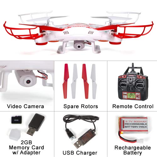 World Tech Toys 2.4 GHz 4.5 Channel Striker Spy Drone Picture & Video Remote Control Quadcopter