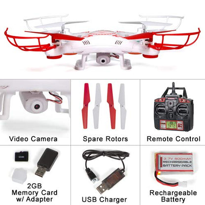World Tech Toys 2.4 GHz 4.5 Channel Striker Spy Drone Picture & Video Remote Control Quadcopter