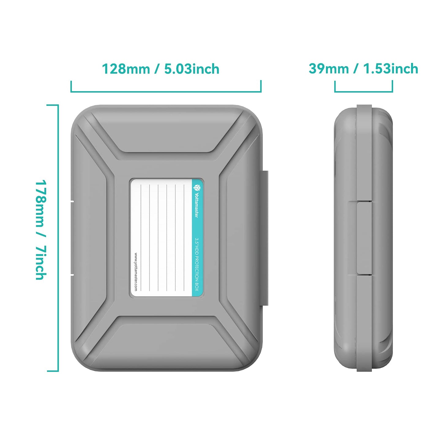 5-Pack Yottamaster 3.5 Inch Portable HDD Case / External Hard Drive Case -Gray