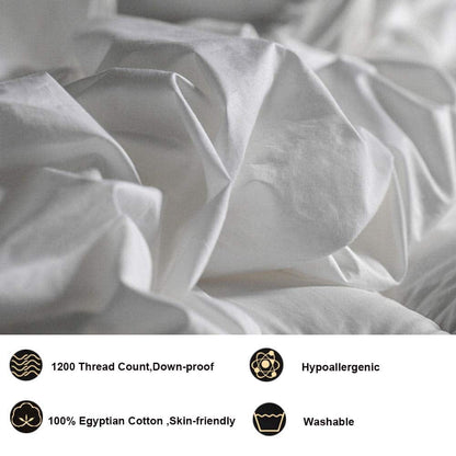 XCW Goose Down and Feather Pillow - 90% Down Filling Set of 2 Bed Pillows for Sleeping with Premium 100% Egyptian Cotton Shell, Queen Size 20x28inches